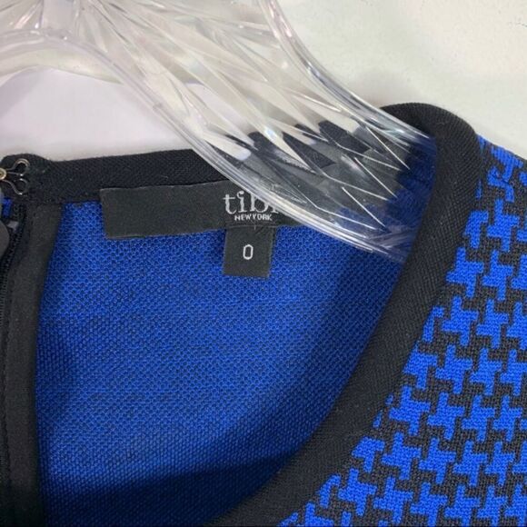 Tibi New York Blue & Black Houndstooth Dress size 0 - Picture 3 of 3